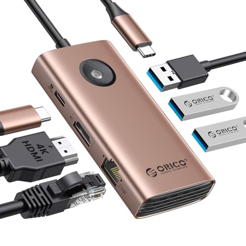 ORICO Docking Station, 6 in 1 USB C Hub mit HDMI 4K+PD100W+3 USBA 3.0+USBC 3.0, USB C Laptop Dock Multiport Adapter für MacBook/Dell/HP/Surface ORICO Docking Station, 6 in 1 USB C Hub mit HDMI 4K+PD100W+3 USBA 3.0+USBC 3.0, USB C Laptop Dock Multiport Adapter für MacBook/Dell/HP/Surface von ORICO
