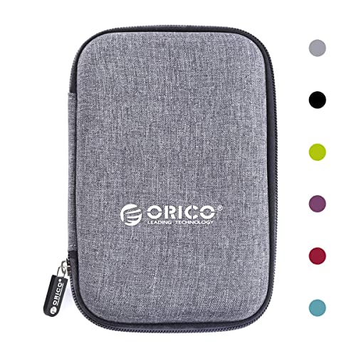 ORICO Festplattentasche 2,5 Zoll HDD SSD Case mit Innengröße 140x90x25mm zum Organisieren von 2,5'' Festplatten und Computer-Zubehör,Grau(PHD-25) von ORICO