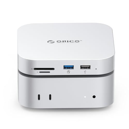 ORICO MiniMate Extreme Portable SSD 1TB für Mac mini M4 2024 mit Docking Station, bis zu 460 MB/s, USB A 3.0, USB-C, SD/TF 3.0, 3.5mm Audio, Kabel * 2 - M4SE von ORICO