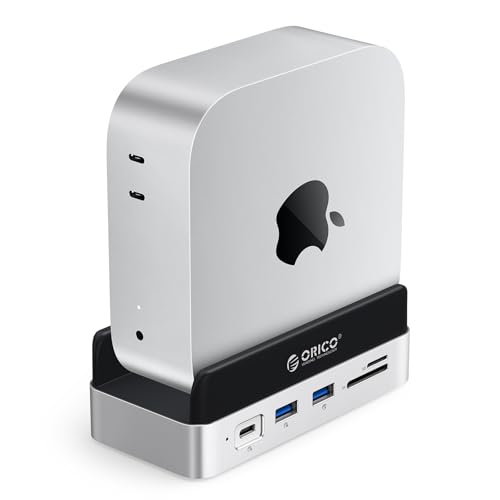 ORICO MiniDock Docking Station & Ständer für Mac mini M4/M4 Pro mit 1TB NVMe SSD Speicher Festverbauter, USB-C Hub mit 4K HDMI, DisplayPort, SD/TF 3.0 Kartenleser, USB-C/A 10Gbit/s, 100W PD – VSP10 ORICO MiniDock Docking Station & Ständer für Mac mini M4/M4 Pro mit 1TB NVMe SSD Speicher Festverbauter, USB-C Hub mit 4K HDMI, DisplayPort, SD/TF 3.0 Kartenleser, USB-C/A 10Gbit/s, 100W PD – VSP10 von ORICO