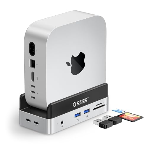 ORICO MiniDock Mac mini M4 Dock & Ständer mit mit Nicht Abnehmbarer 1TB SSD Speicher, USB C Hub mit 2 USB-A 10Gbps, SD/TF 3.0, Perfektes für Mac mini M4/M4 Pro - VSE ORICO MiniDock Mac mini M4 Dock & Ständer mit mit Nicht Abnehmbarer 1TB SSD Speicher, USB C Hub mit 2 USB-A 10Gbps, SD/TF 3.0, Perfektes für Mac mini M4/M4 Pro - VSE von ORICO