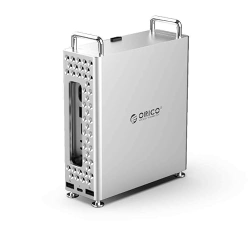 ORICO MiniPro 4TB Externe SSD & Dock für Mac mini M4 /M4 Pro mit Ständer aus Aluminiumlegierung– M4 Dock mit 2X USB-A 10Gbps Datenport, SD/TF 3.0, Perfektes Zubehör für Apple Mac mini 2024 – Silber von ORICO