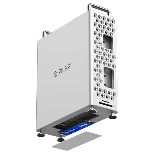 ORICO MiniPro Mac mini M4 Dockingstation & Stand mit Externem SSD-Gehäuse, 10Gbps USB-C-Hub, vertikales Aluminium Schutzhülle kompatibel mit Mac mini M4/M4 Pro - MS10 von ORICO