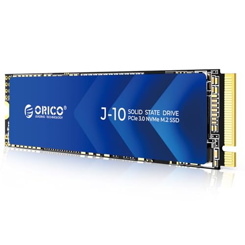 ORICO NVMe M.2 SSD 256G PCIe Gen3.0x4 2280, 3D NAND Interne SSD mit Kühlkörper, bis zu 1800 MB/s, Internes Solid State Drive für PC/Konsolenspiele und Videobearbeitung-J10 von ORICO