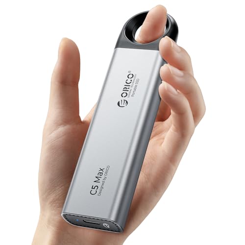 ORICO Portable SSD 8TB, Externe SSD bis zu 460MB/s, USB 3.2, Hängeloch Design, 2 in 1 USB C & A Kabel, Externe Festplatte für iPhone, Mac, PC, Smartphone - C5Max von ORICO