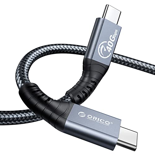 ORICO Kabel für Thunderbolt 4, Kompatibel mit Thunderbolt 3/USB4, Übertragungsrate 40Gbps, 8k@60Hz (Zwei Displays 4k@60Hz) mit PD 100W(20V/5A) für PC, eGUP und Laptops(Gerade, 2M) von ORICO