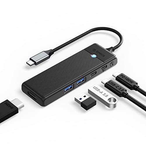 ORICO USB C HUB, 5 in 1 USB C Docking Station Adapter mit 100W Power Delivery, 4K@30Hz HDMI,2 USB A und 1 Typ C 5Gbps Datenports für MacBook M1, iPad Pro, Surface Pro, Laptops und Mehr Typ C Geräte ORICO USB C HUB, 5 in 1 USB C Docking Station Adapter mit 100W Power Delivery, 4K@30Hz HDMI,2 USB A und 1 Typ C 5Gbps Datenports für MacBook M1, iPad Pro, Surface Pro, Laptops und Mehr Typ C Geräte von ORICO