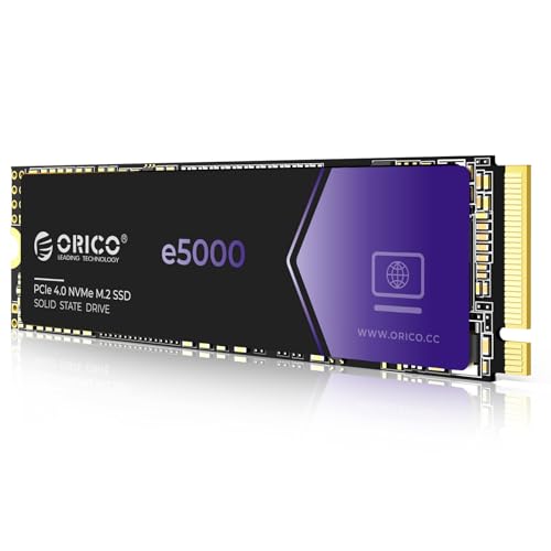 ORICO e5000 2TB M.2 NVMe SSD, PCIe Gen4x4 mit 5200MB/s Lesen 3600MB/s Schreiben, 3D QLC NAND Internal Solid State Drive SLC Dynamic Cache, kompatibel mit PS5 Desktop PC und Laptops ORICO e5000 2TB M.2 NVMe SSD, PCIe Gen4x4 mit 5200MB/s Lesen 3600MB/s Schreiben, 3D QLC NAND Internal Solid State Drive SLC Dynamic Cache, kompatibel mit PS5 Desktop PC und Laptops von ORICO