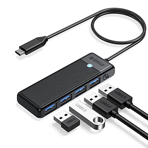 USB Hub, ORICO 4 Ports USB Hub 3.0 USB Adapter, USB Verteiler für MacBook, MacBook Air, iMac, MacPro, Windows Laptops und Ultrabooks, 0.5M Schwarz von ORICO