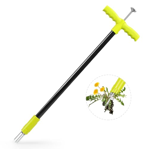 ORIENTOOLS Unkrautstecher, unkrautstecher löwenzahn, Unkrautentferner mit 3 Stahlkrallen, Stahlgriff, Pflanzen Wurzelentferner, Gartenwerkzeug, 93cm Länge von ORIENTOOLS