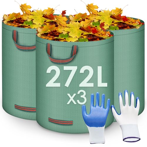 Orientools Gartenabfallsäcke, strapazierfähig, mit Griff, 272 L x 3 Laubsammelbeutel, Abfallsäcke, faltbar, Gartenwerkzeugtasche, Mülleimer Orientools Gartenabfallsäcke, strapazierfähig, mit Griff, 272 L x 3 Laubsammelbeutel, Abfallsäcke, faltbar, Gartenwerkzeugtasche, Mülleimer von ORIENTOOLS