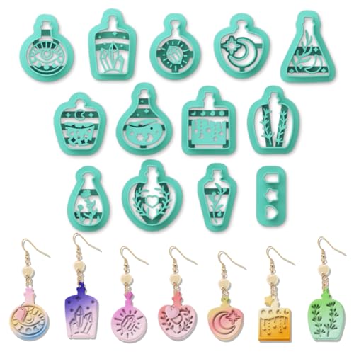 ORIGACH 13 Stück Flaschenförmiger Polymer-Ton-Ausstecher Ohrringe Set, Polymer Clay Cutters Kunststoff Ton-Ohrringschneider für Schmuckherstellung DIY Schmuck ORIGACH 13 Stück Flaschenförmiger Polymer-Ton-Ausstecher Ohrringe Set, Polymer Clay Cutters Kunststoff Ton-Ohrringschneider für Schmuckherstellung DIY Schmuck von ORIGACH