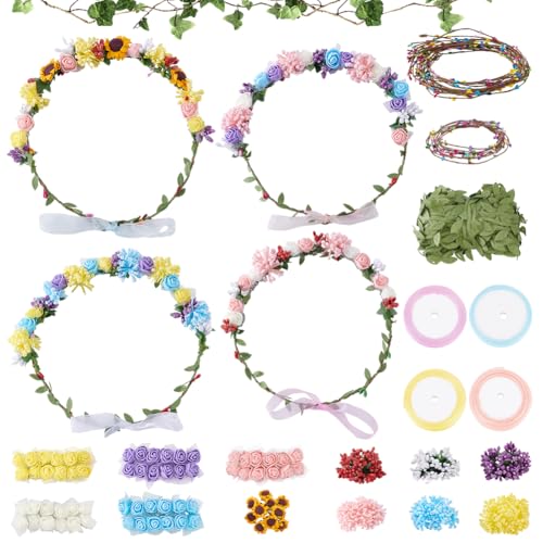 ORIGACH 16 Stück DIY Blumenkranz Stirnband Set Haarreif Blumen Basteln Kit Selber Machen Blumengirlande Blumenkranz Haare Deko Für Hochzeit Geburtstag Party Urlaub ORIGACH 16 Stück DIY Blumenkranz Stirnband Set Haarreif Blumen Basteln Kit Selber Machen Blumengirlande Blumenkranz Haare Deko Für Hochzeit Geburtstag Party Urlaub von ORIGACH