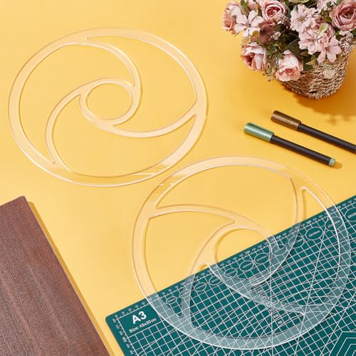 ORIGACH 2 Stück Runde Acryl Fräser Vorlage Mit 4 Taschen Holzbearbeitungs Router Schablone Für Valet Tray Holzbearbeitung Gerichte, 30 cm von ORIGACH