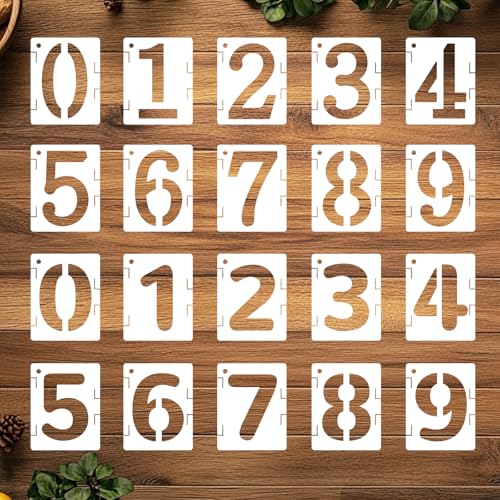 ORIGACH 20 Pcs 5.9 x 4.7 Fuß Zahlen Schablonen Zum Malen Auf Holzwänden Wiederverwendbare Zahlen Malschablonen Für Stoff Leinwand Fenster Möbel Heimdekoration ORIGACH 20 Pcs 5.9 x 4.7 Fuß Zahlen Schablonen Zum Malen Auf Holzwänden Wiederverwendbare Zahlen Malschablonen Für Stoff Leinwand Fenster Möbel Heimdekoration von ORIGACH