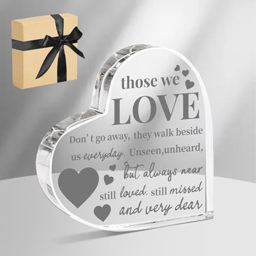 ORIGACH Acryl Trauergeschenk Acryl Herz Gedenkgeschenk Trauer Tischdekorationen Beileidsgeschenk für den Verlust der Liebsten (Liebe, 10 x 10 cm) von ORIGACH