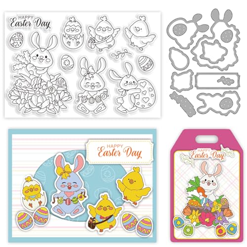 ORIGACH Osterhase Küken und Eier klare Stempel und Stanzformen Set für die Kartenherstellung Frohe Ostern Silikon Silikonstempel Stanzen stirbt für DIY Scrapbooking Handwerk Osterkarte dekorative ORIGACH Osterhase Küken und Eier klare Stempel und Stanzformen Set für die Kartenherstellung Frohe Ostern Silikon Silikonstempel Stanzen stirbt für DIY Scrapbooking Handwerk Osterkarte dekorative von ORIGACH