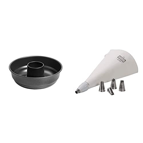 ORIGINAL KAISER Classic Frankfurter Kranzform 26 cm, Backform antihaftbeschichtet & La Forme Plus Spritzbeutel Set 7-teilig, wiederverwendbarer Spritzbeutel groß mit Tüllen, Weiß/Silber, 1 - Pack ORIGINAL KAISER Classic Frankfurter Kranzform 26 cm, Backform antihaftbeschichtet & La Forme Plus Spritzbeutel Set 7-teilig, wiederverwendbarer Spritzbeutel groß mit Tüllen, Weiß/Silber, 1 - Pack von ORIGINAL KAISER