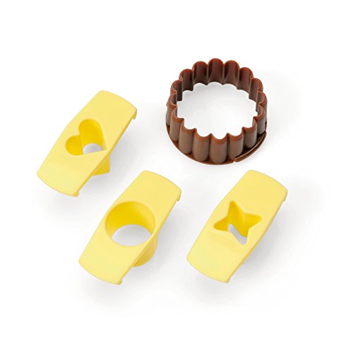 Original Kaiser Spitzbuben-Ausstecher-Set 4-teilig Spitzbuben-Ausstecher Mittellochausstecher (Herz Kreis Stern) Blume 4 verschieden große blumenförmige Ausstecher aus rostfreiem Edelstahl rostfrei leichtes präzises Ausstechen sichere angenehme Handhabung von ORIGINAL KAISER