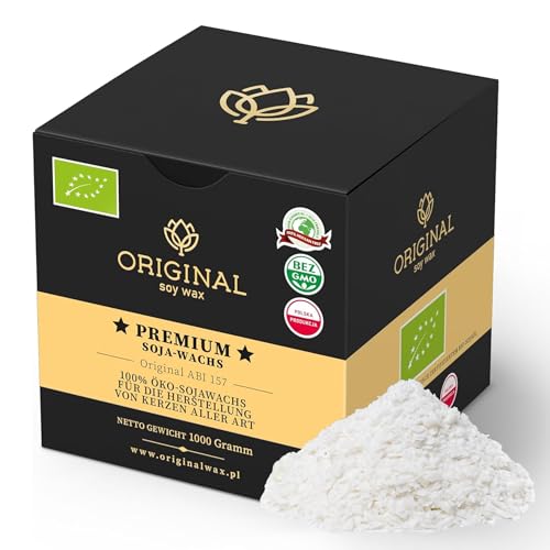 ORIGINALWAX 1kg Eco Kerzenwachs zum Gießen Bio Sojawachs für Kerzen Selber Machen Premium Wachs Weiß/Ecru Wachsplatten Candle Making Vegan Schmelztemperatur von 42-47°C Soy Wax ORIGINALWAX 1kg Eco Kerzenwachs zum Gießen Bio Sojawachs für Kerzen Selber Machen Premium Wachs Weiß/Ecru Wachsplatten Candle Making Vegan Schmelztemperatur von 42-47°C Soy Wax von ORIGINALWAX