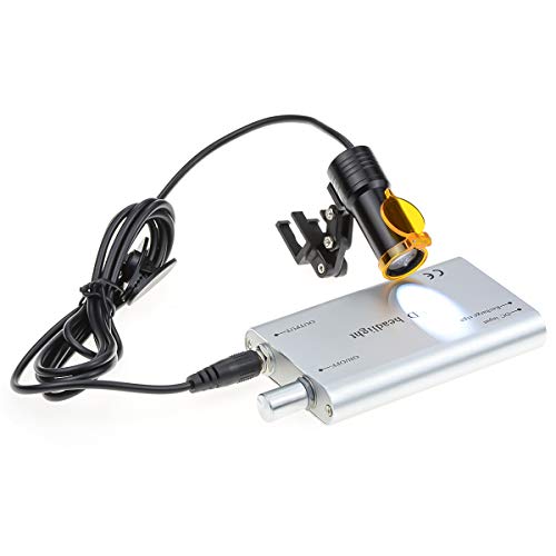 ORILAO 5W Wiederaufladbarer Einsatz Clip Klemme Stirnlampe LED Chirurgische Scheinwerfer mit Filter für Fernglaslupen (Silber) von ORILAO