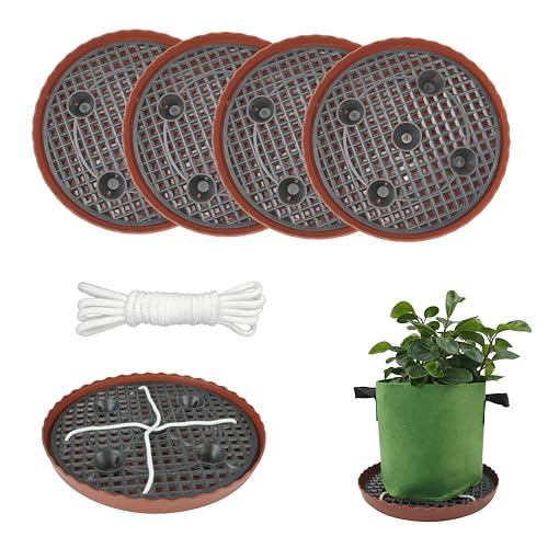 Selbstbewässernde Basis für Stoff-Pflanzbeutel, selbstbewässernder Kunststoff, erhöhter Untersetzer, automatische Bewässerungsschale für Vlies-Pflanzgefäß, Blumentopf, Wachstumszelt, Gewächshaus von ORIMERC