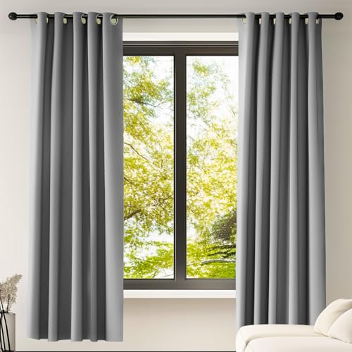 ORINOVA Blickdicht Vorhang Grau Thermovorhang Hitzeschutz 140x183 cm 2er Set Vorhänge Schlafzimmer Blackout Curtains Wohnzimmer mit Ösen ORINOVA Blickdicht Vorhang Grau Thermovorhang Hitzeschutz 140x183 cm 2er Set Vorhänge Schlafzimmer Blackout Curtains Wohnzimmer mit Ösen von ORINOVA
