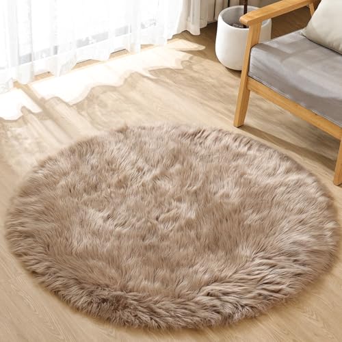 ORINOVA Fellteppich Kunstfell Teppich Beige Rund 120 cm ORINOVA Fellteppich Kunstfell Teppich Beige Rund 120 cm von ORINOVA