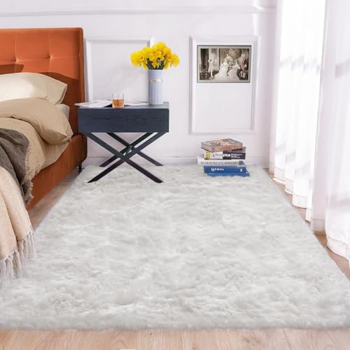 ORINOVA Teppich Flauschig Weiß 180x270 cm Fellteppich Kunstfell Wohnzimmer Kuschelteppich Weich Waschbar Schlafzimmer Bettvorleger von ORINOVA