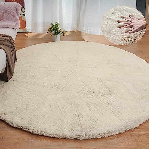 ORINOVA Teppich Rund Beige 240 cm Schlafzimmer Wohnzimmer Flauschig Runder Kunstfell Teppich Weich Waschbar Gegend Kurzflor Groß ORINOVA Teppich Rund Beige 240 cm Schlafzimmer Wohnzimmer Flauschig Runder Kunstfell Teppich Weich Waschbar Gegend Kurzflor Groß von ORINOVA