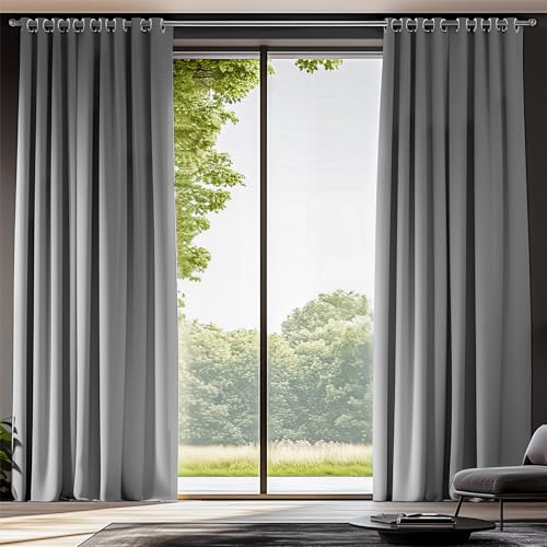 ORINOVA Vorhänge Blickdicht Grau Wohnzimmer 140x244 cm Thermovorhang Hitzeschutz Verdunklungsvorhänge Schlafzimmer mit Ösen 2er Set ORINOVA Vorhänge Blickdicht Grau Wohnzimmer 140x244 cm Thermovorhang Hitzeschutz Verdunklungsvorhänge Schlafzimmer mit Ösen 2er Set von ORINOVA