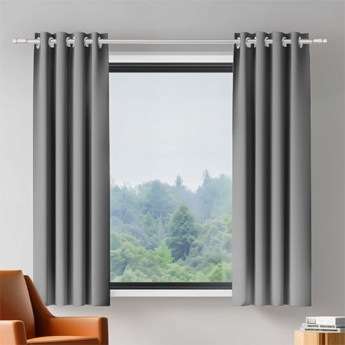ORINOVA Vorhang Blickdicht Thermovorhang Hitzeschutz Grau 107x160 cm 2er Set Blackout Vorhänge Wohnzimmer Schlafzimmer mit Ösen ORINOVA Vorhang Blickdicht Thermovorhang Hitzeschutz Grau 107x160 cm 2er Set Blackout Vorhänge Wohnzimmer Schlafzimmer mit Ösen von ORINOVA