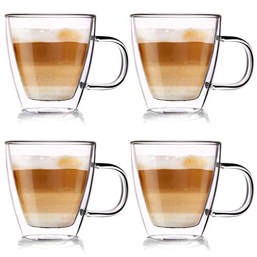 orion group Thermogläser | 180 ML | 4 Stück Set | Kaffeegläser Teeglas Kaffeeglas Doppelwandiges Doppelwandige Gläser Thermoglas | Für Kaffee Latte Cappuccino Tee von orion group