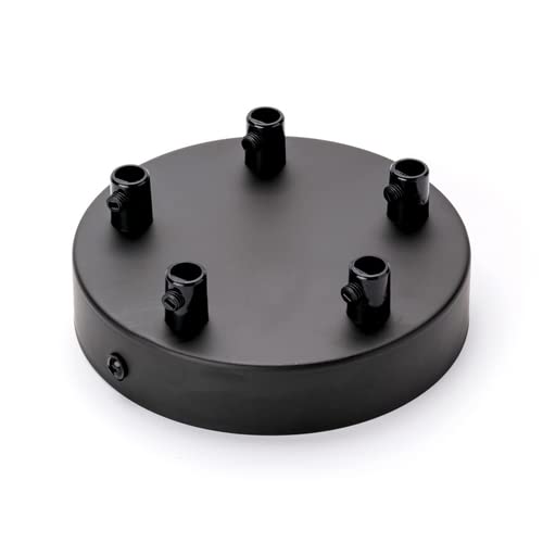 ORION LIGHTSTYLE Baldachin mit 5 Kabelauslässen Abdeckung (Ø 120 mm), Deckenbaldachin für Hängeleuchte, Metall, schwarz von ORION LIGHTSTYLE