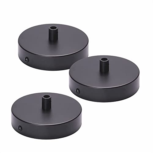 ORION LIGHTSTYLE Baldachin Abdeckung Set 3 Stück (Ø 100 mm), Höhe 24 mm, Deckenbaldachin für Hängeleuchte, Metall, Schwarz von ORION LIGHTSTYLE