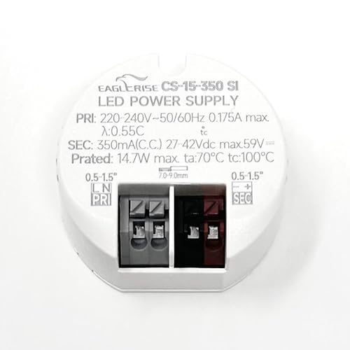 LED Power Supply Driver Treiber CS-15-350 SI 350mA 14.7W 42Vdc Trafo Elektronischer Transformator Constant Current rund weiß von ORION LIGHTSTYLE