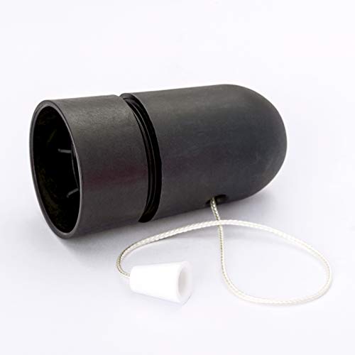 Fassung E27 PVC Kunststoff schwarz mit Zugschalter Lampenfassung von ORION LIGHTSTYLE