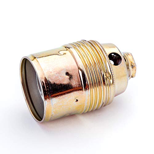 Fassung E27 aus Metall vermessingt mit Seitenloch, Kabeleinführung Seite, Messing Fassung E27 aus Metall vermessingt mit Seitenloch, Kabeleinführung Seite, Messing von ORION LIGHTSTYLE