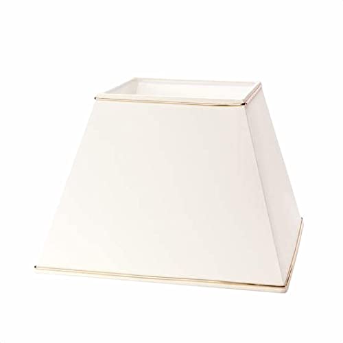 Hochwertiger Lampenschirm Stoffschirm creme mit Goldkante eckig 30cm von ORION LIGHTSTYLE