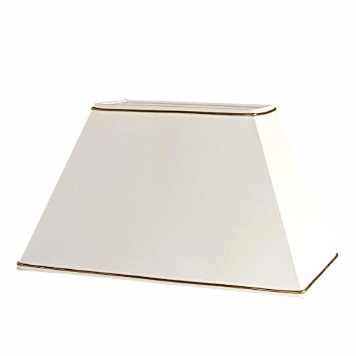 Hochwertiger Lampenschirm Stoffschirm creme mit Goldkante rechteckig von ORION LIGHTSTYLE