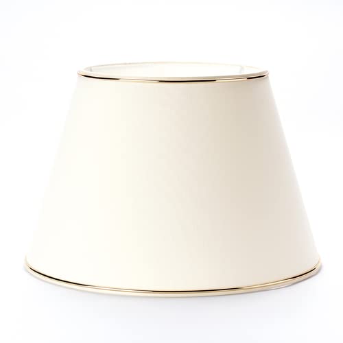Hochwertiger Lampenschirm Stoffschirm creme mit Goldkante rund 32cm Chintz von ORION LIGHTSTYLE