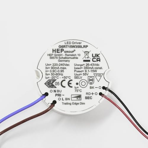 LED Driver Treiber Dimmable G6RT15W350LRP mit Kabel 43V 350mA 50/60Hz 15W Elektronischer Transformator Trafo dimmbar weiß LED Driver Treiber Dimmable G6RT15W350LRP mit Kabel 43V 350mA 50/60Hz 15W Elektronischer Transformator Trafo dimmbar weiß von ORION LIGHTSTYLE