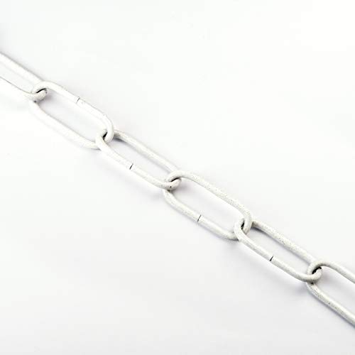 Lampenkette für Kronleuchter, 1 m, (47 x 20 x 4 mm) - Leuchtenkette bis 12 kg Traglast, Zierkette aus Messing, dekorativ, Weiß von ORION LIGHTSTYLE