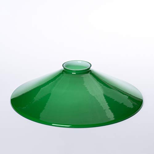 Lampenschirm Glasschirm Schusterschirm Grün glänzend Ø 20cm mit Rand für E27 Fassung von ORION LIGHTSTYLE