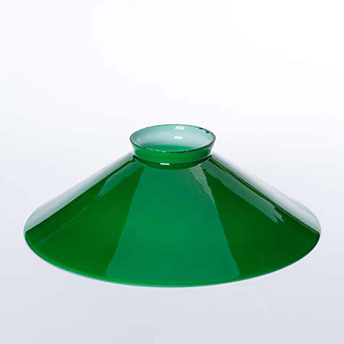 Lampenschirm Glasschirm Schusterschirm Grün glänzend Ø 25cm mit Rand für E27 Fassung von ORION LIGHTSTYLE