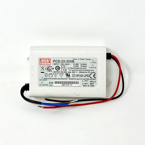 MEAN WELL Elektronischer Transformator PCD-25-350B 40-58V 350mA Class 2 Power Supply Driver Trafo weiß weiss von ORION LIGHTSTYLE