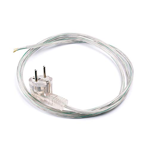 Netzkabel transparent Schuko Stecker an offenes Ende Kabel Anschluss Zuleitung 1,5m Zuleitung von ORION LIGHTSTYLE