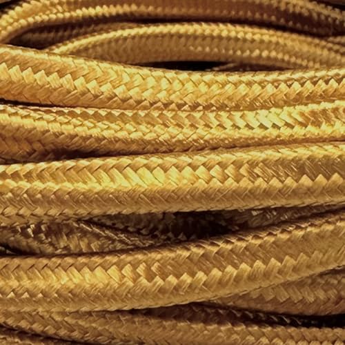 ORION LIGHTSTYLE 5m / 5 Meter Set, Extra dünnes Textilkabel für Kronleuchter, Farbe Gold glänzend, Textilummanteltes Stoffkabel, Stromkabel dünn / 3-adrig 3x0,75mm² mit Erdleiter, Lampenzubehör ORION LIGHTSTYLE 5m / 5 Meter Set, Extra dünnes Textilkabel für Kronleuchter, Farbe Gold glänzend, Textilummanteltes Stoffkabel, Stromkabel dünn / 3-adrig 3x0,75mm² mit Erdleiter, Lampenzubehör von ORION LIGHTSTYLE