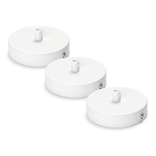 ORION LIGHTSTYLE Baldachin Abdeckung Set 3 Stück (Ø 100 mm), Höhe 24 mm, Deckenbaldachin für Hängeleuchte, Metall, Weiß von ORION LIGHTSTYLE