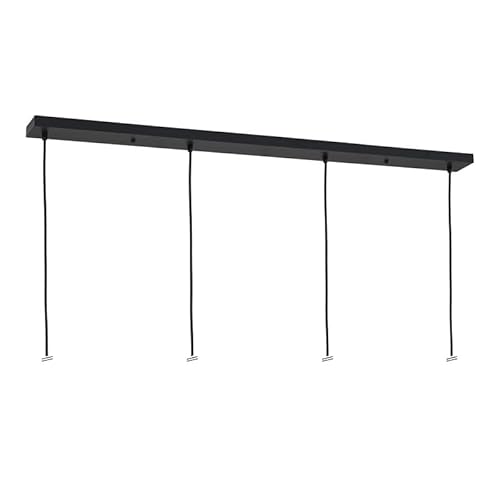 ORION LIGHTSTYLE Deckenbaldachin für Leuchte Baldachin länglich rechteckig, Abzweigdose mit 4 Kabelauslässen (100x8x2.5cm), schwarz - ideal für Esstisch von ORION LIGHTSTYLE